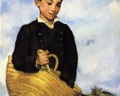 Boy with Dog - 爱德华·马奈